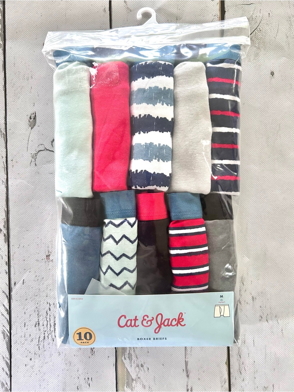 Cat & Jack Boys 10-Pack Boxer Briefs Sz M (8) 100% cotton NWT